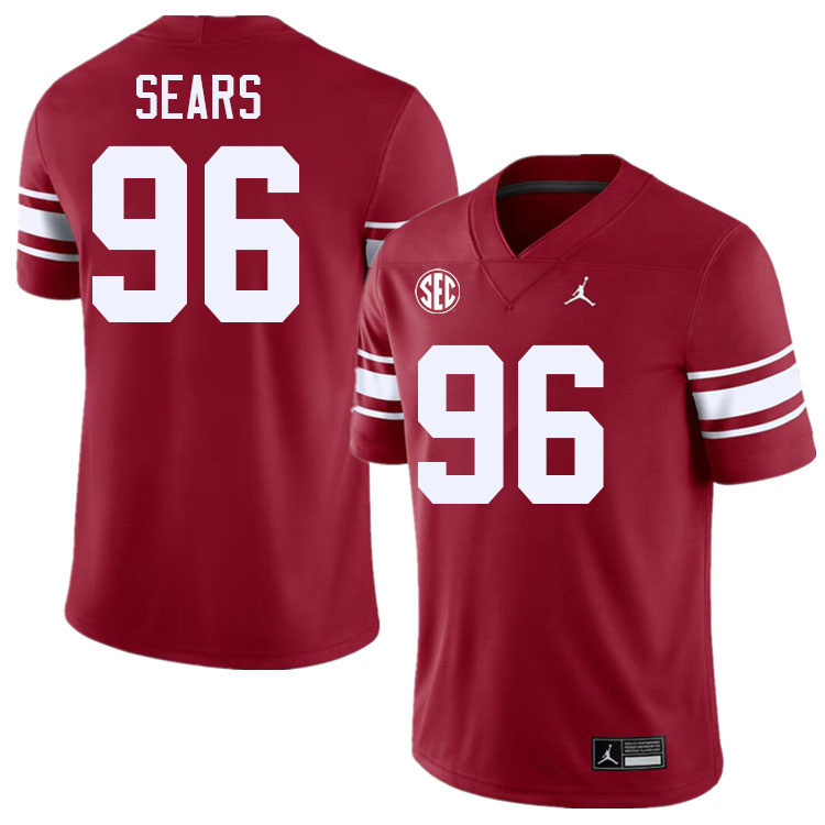 #96 Davon Sears Oklahoma Sooners 2024 SEC Conference College Football Jerseys-Throwback